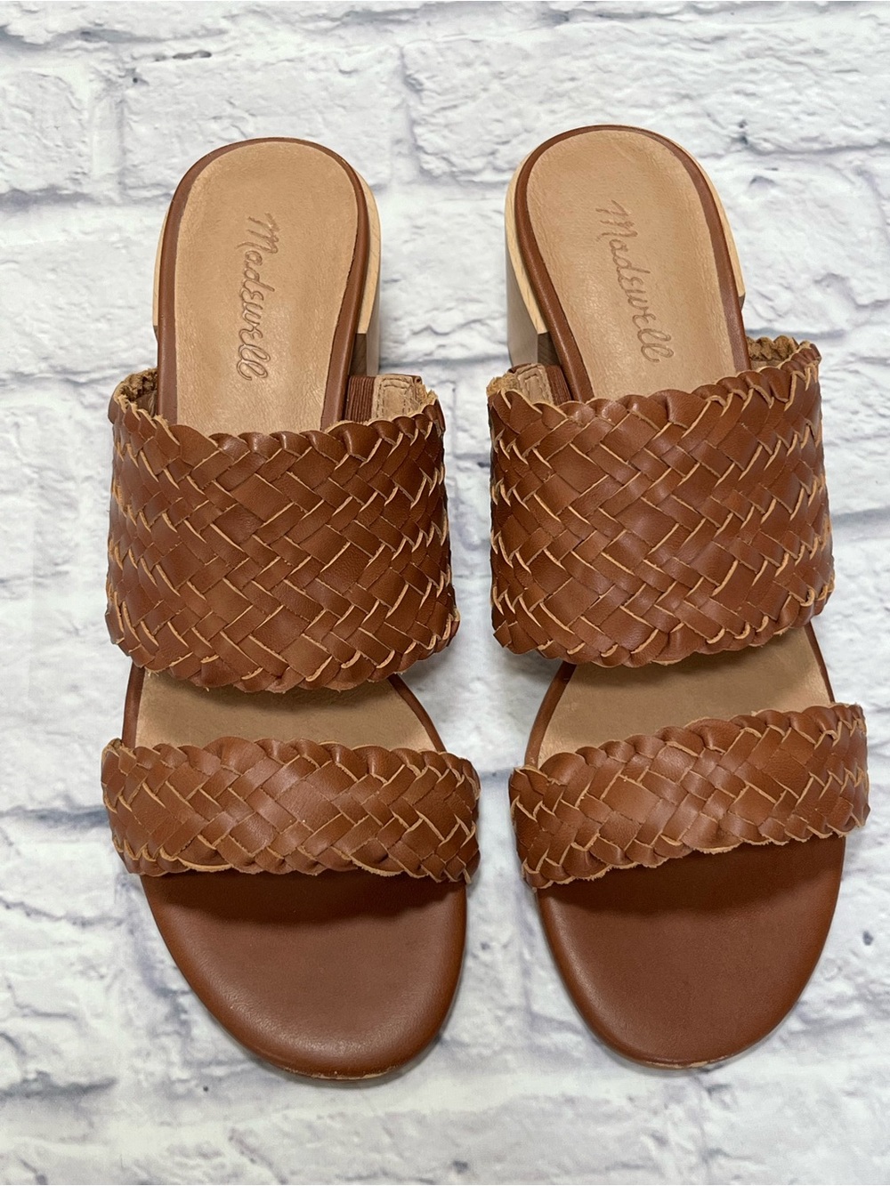 Madewell Kiera Brown Leather Woven new Sandals 9